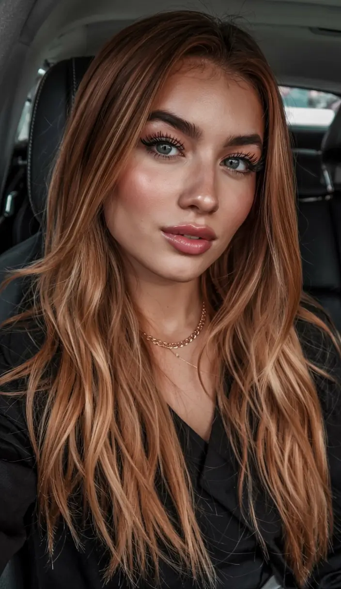 fall latina hair color ideas 2025 Walnut Brown with Seamless Balayage
