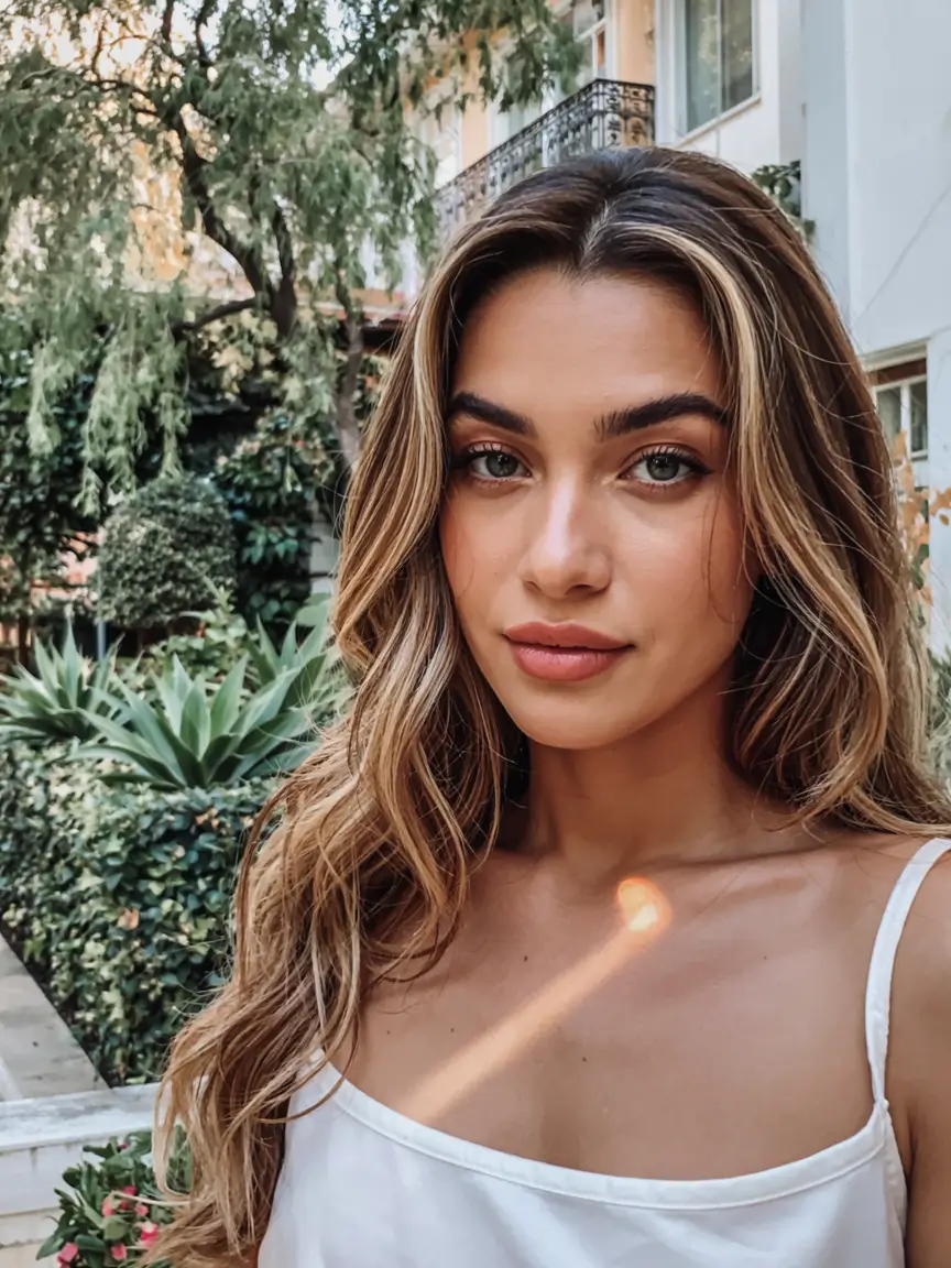 fall latina hair color ideas 2025 Light Honey Waves with Natural Dimension