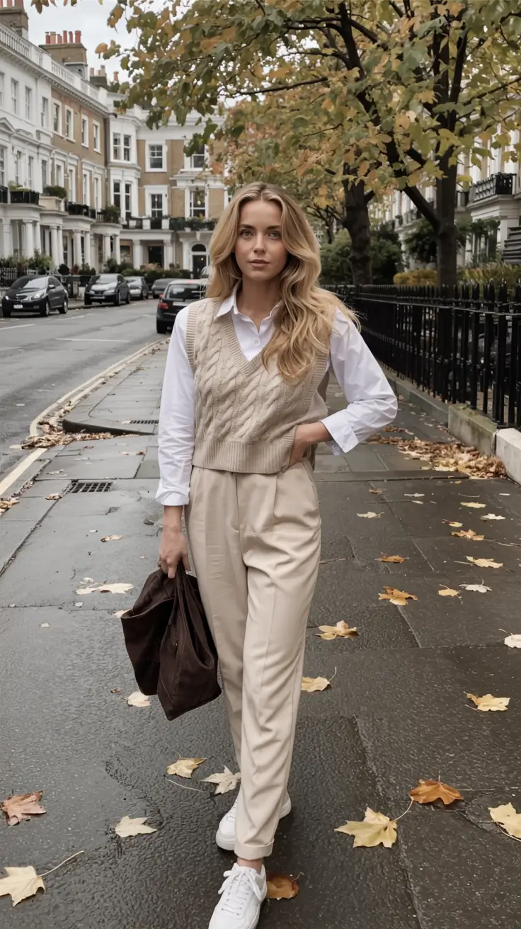 fall office outfits for women ideas 2025 Cable-Knit Charm with Weekend Ease