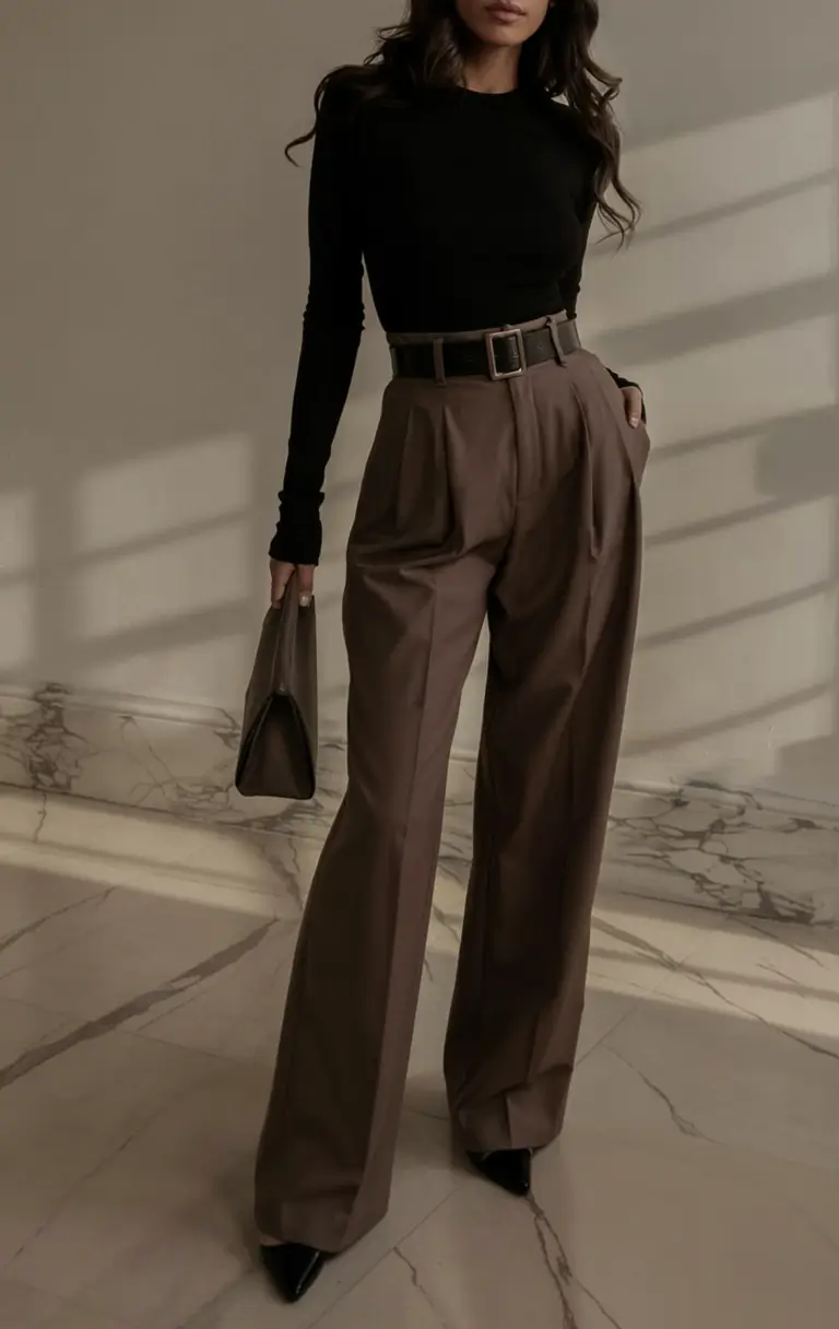 fall office outfits for women ideas 2025 Modern Espresso Power Look