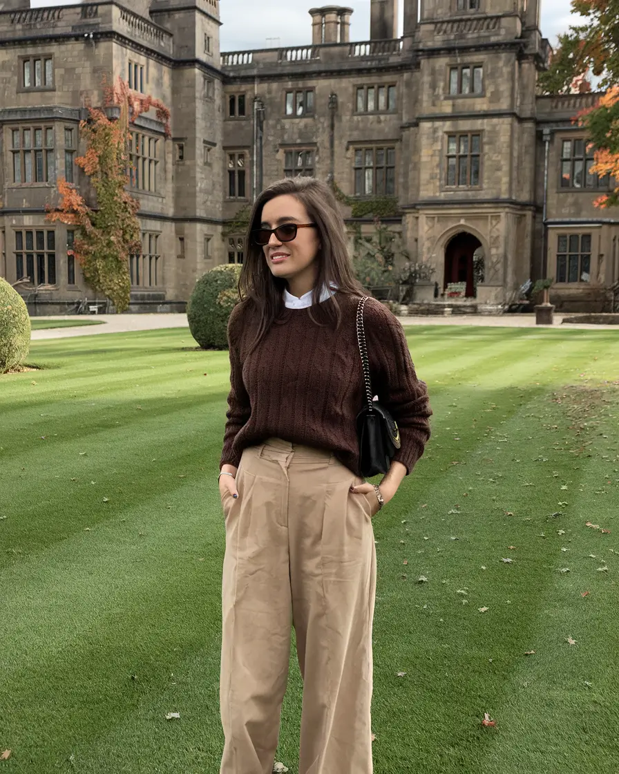 fall old money outfits ideas 2025+Prep-School Luxe in a Countryside Setting