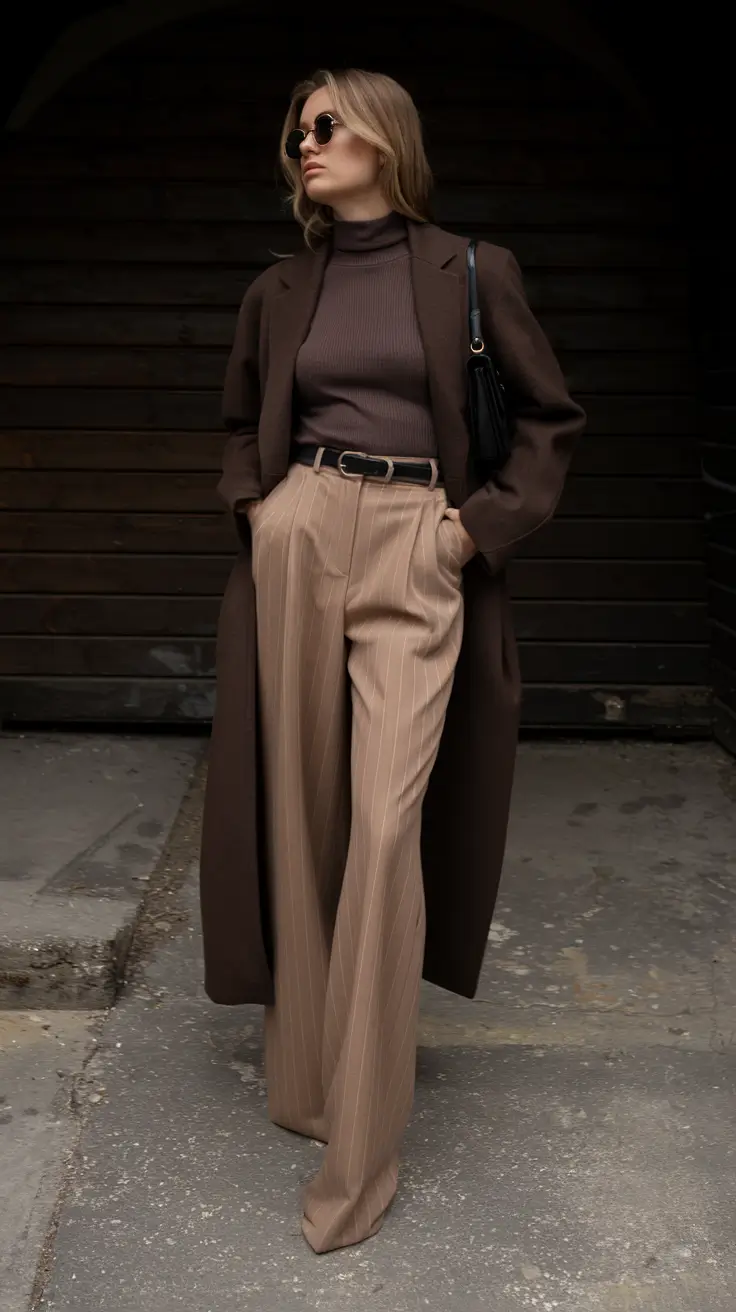 fall old money outfits ideas 2025+Pinstripe Authority with a Feminine Twist