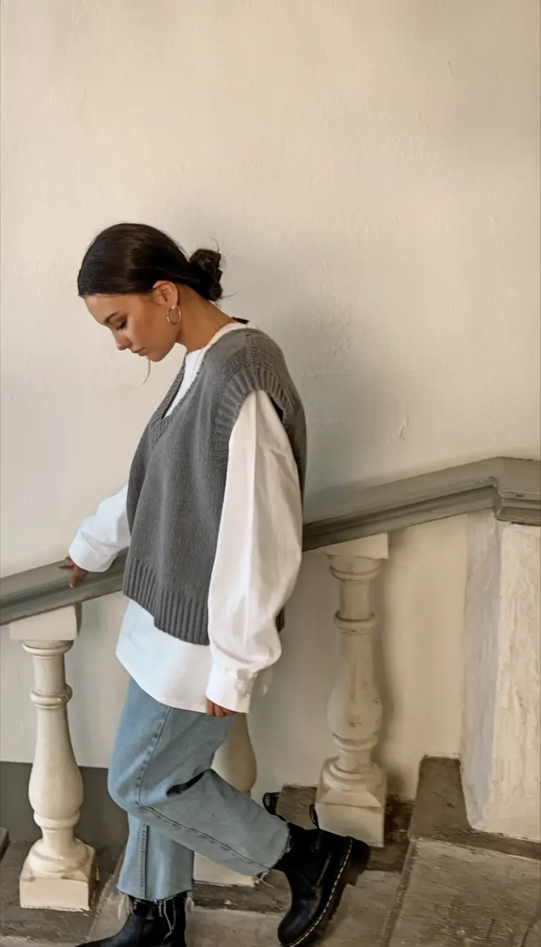 fall outfits ideas Minimalist Collegecore with a Modern Twist