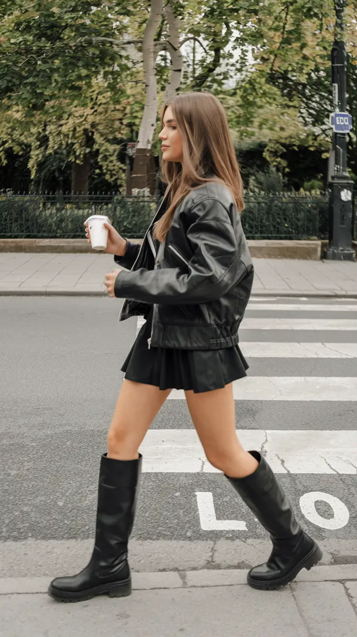 fall outfits with boots trendy ideas 2025 Downtown Edge in All Black Layers