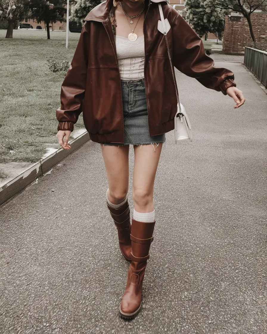 fall outfits with boots trendy ideas 2025 Corset Cool Meets Fall Grunge