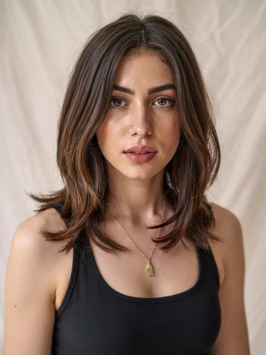 fall oval face haircuts ideas 2025 Layered Flip-Out with Mid-Length Volume