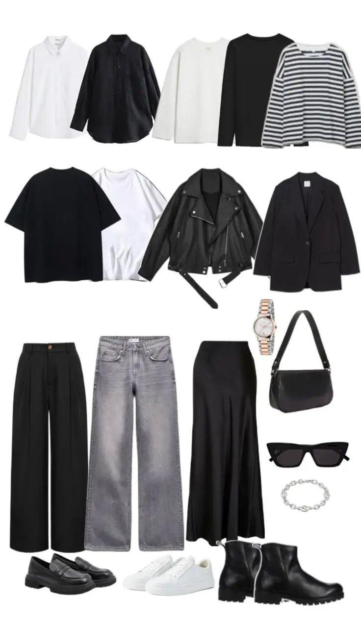 fall plus size capsule wardrobe ideas 2025 Monochrome Minimalist Meets Everyday Edge