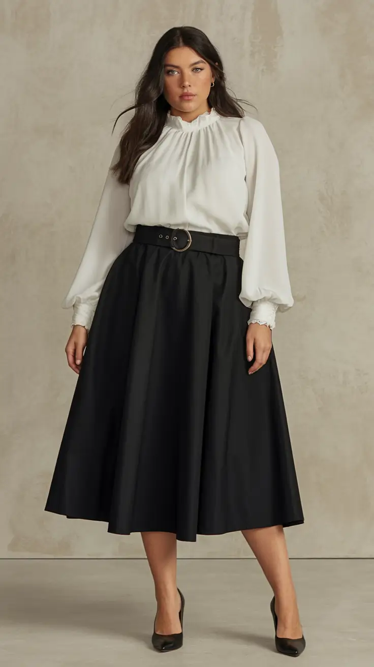 fall plus size outfits ideas 2025 Monochrome Royalty: The Black & White Edit