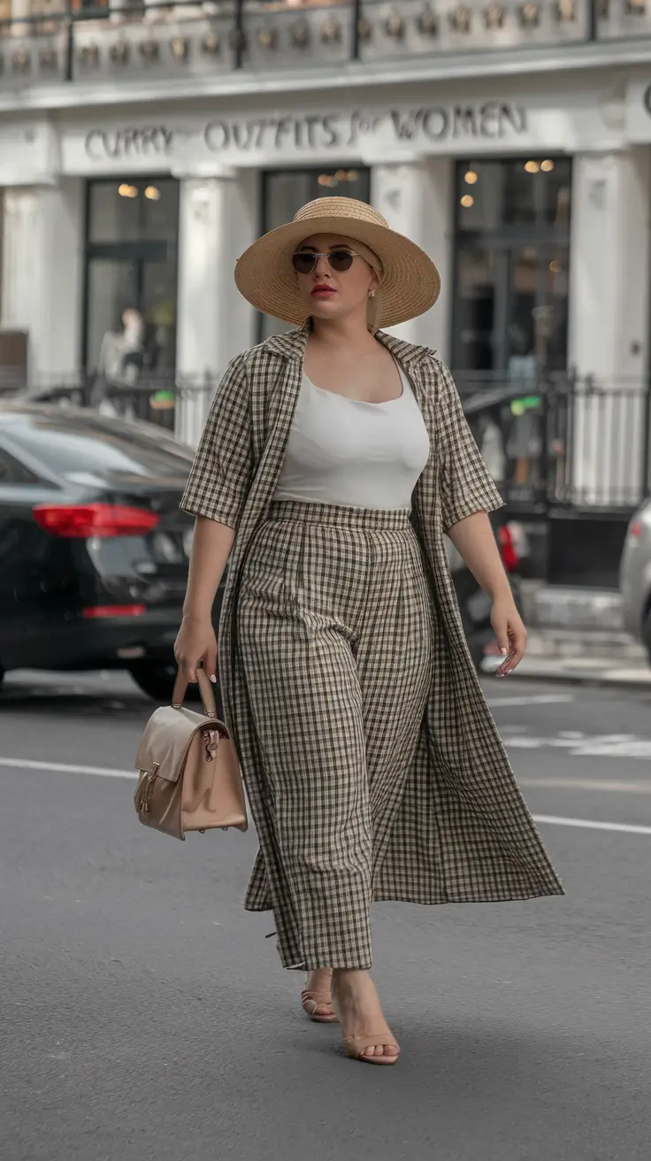 fall plus size outfits ideas 2025 Plaid on Plaid: City Strolls and Retro Feels