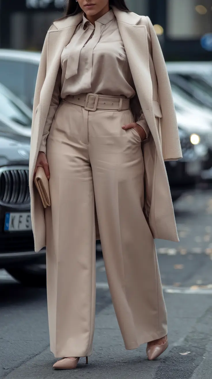 fall plus size outfits ideas 2025 Neutral Luxe: Creams on Creams