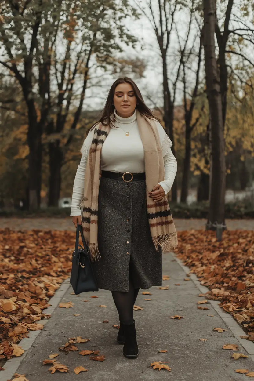 fall plus size outfits ideas 2025 Tweed & Turtlenecks: Cozy Elegance Redefined