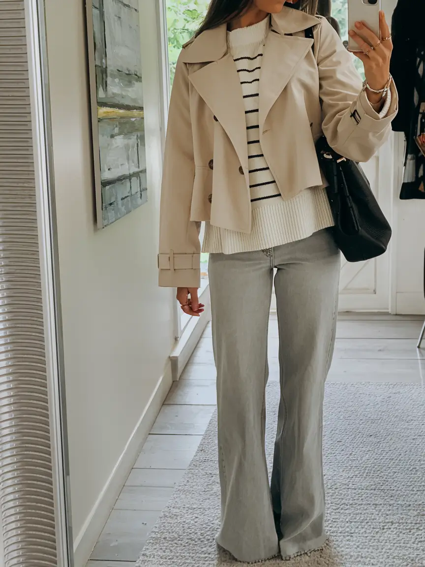 fall transition outfits ideas 2025 Effortless Neutrals with a Parisian Hint
