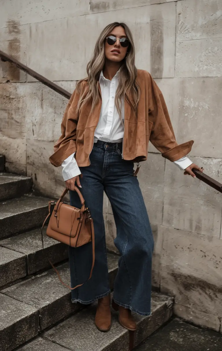 fall transition outfits ideas 2025 Caramel Layers with Western Notes