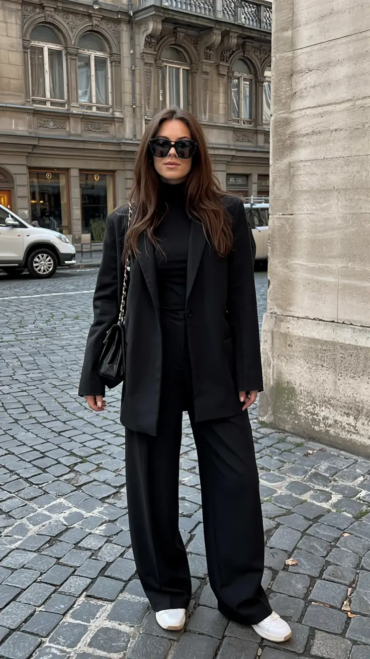 fall work outfits for women+Head-to-Toe Black, Reimagined