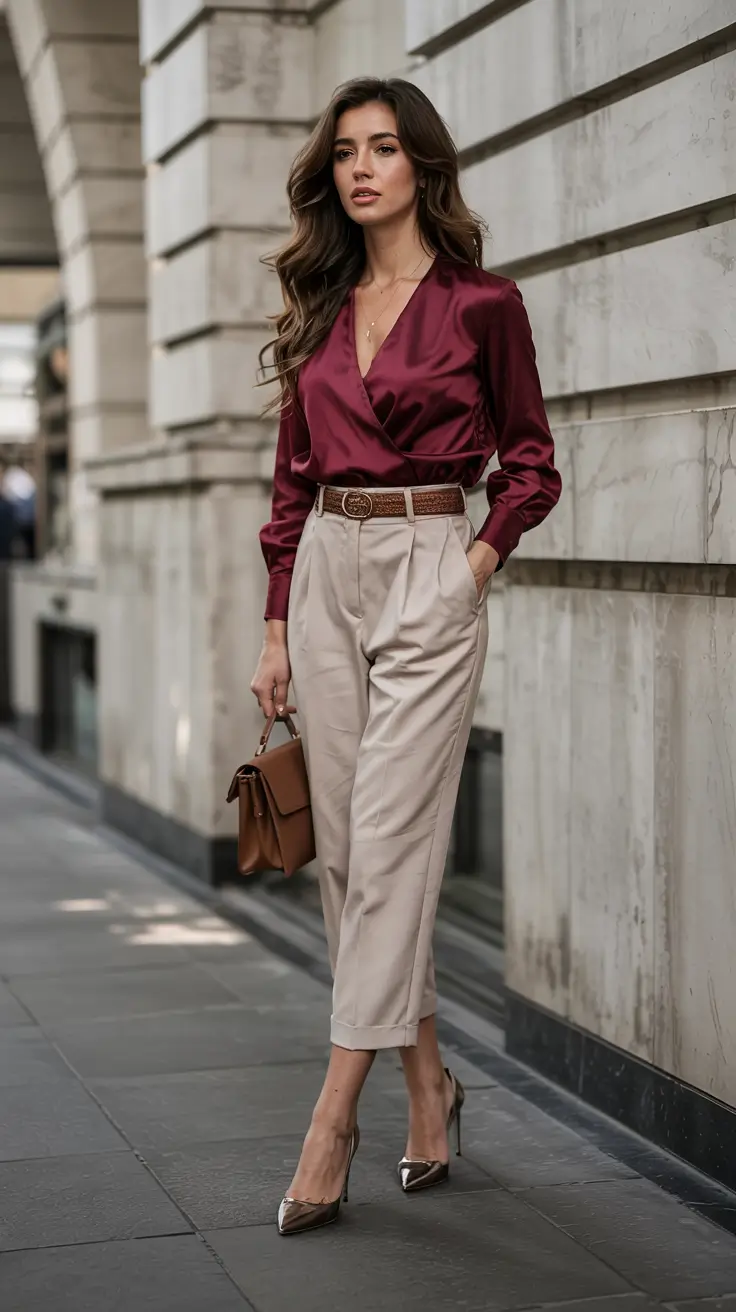 fall work outfits for women+Silky Confidence in Jewel Tones