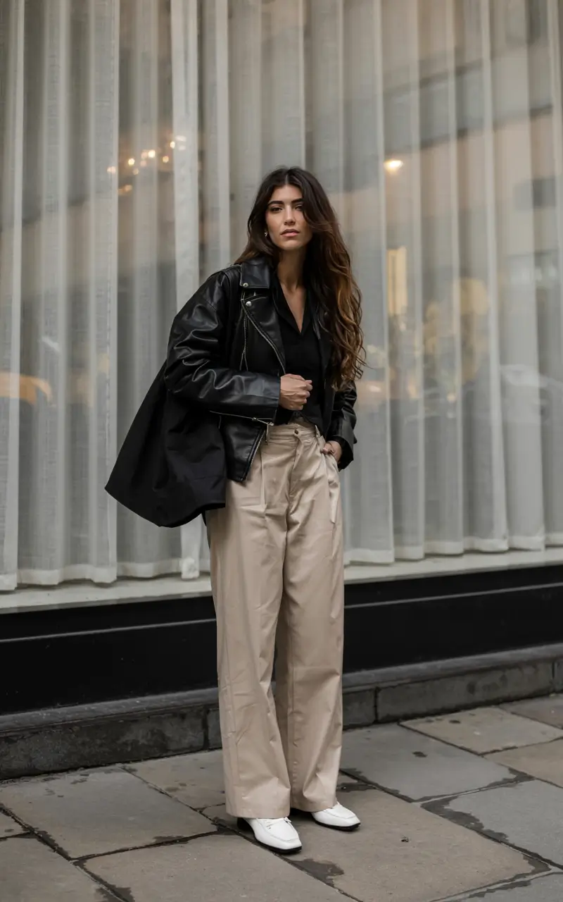 fall work outfits for women+Edgy Neutral With City Girl Energy