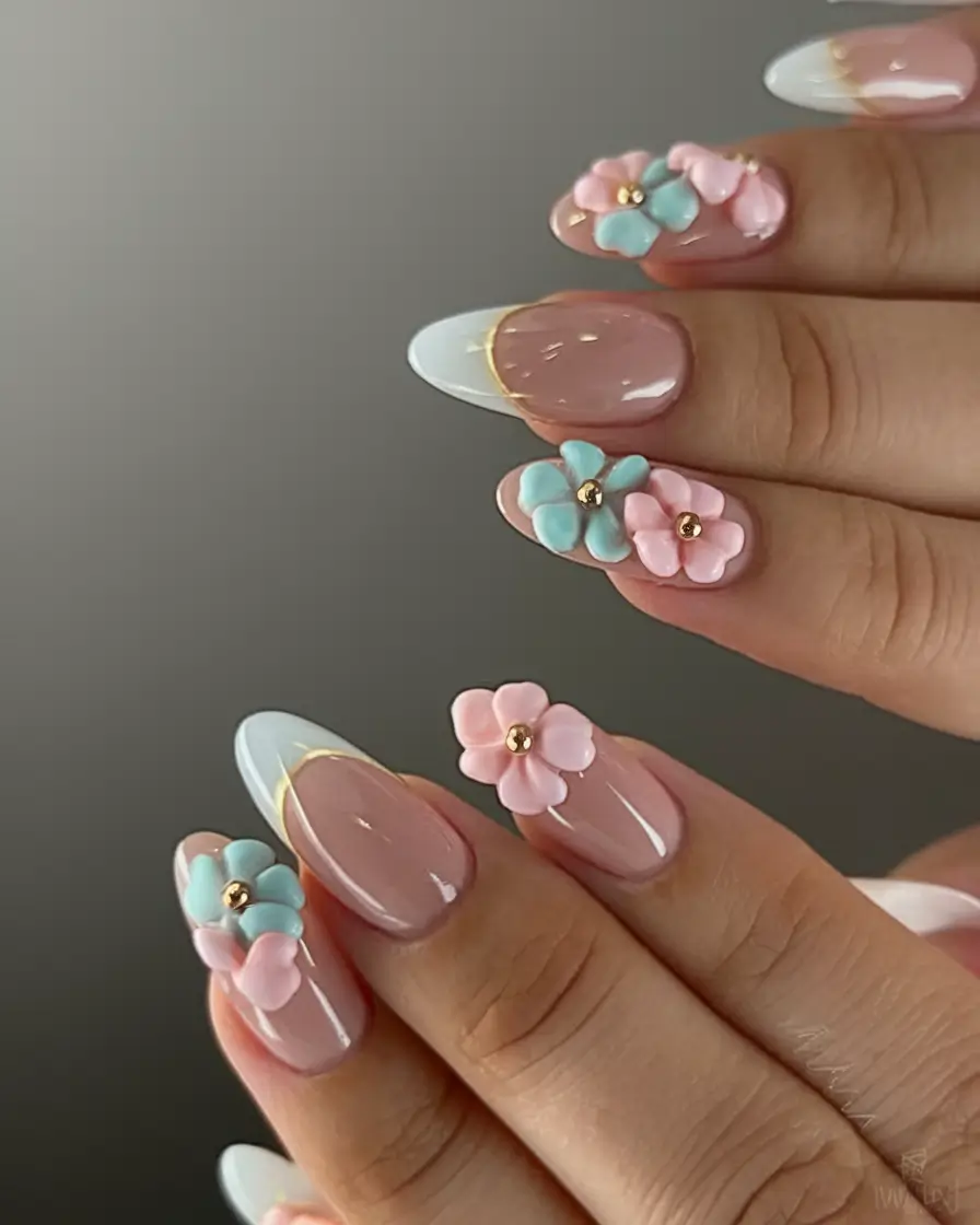 floral nail ideas to bloom in summer 2025 3D Candy Blossom Delight