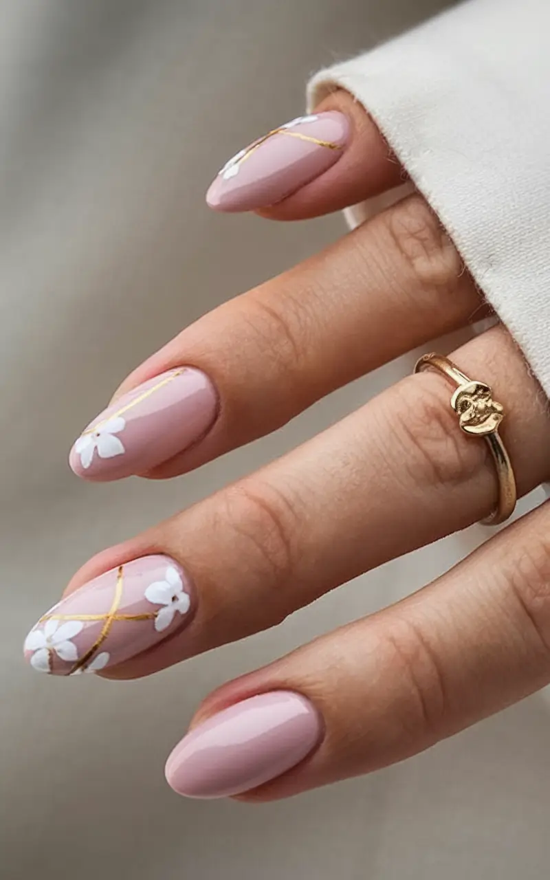 floral nail ideas to bloom in summer 2025 Golden Thread Elegance
