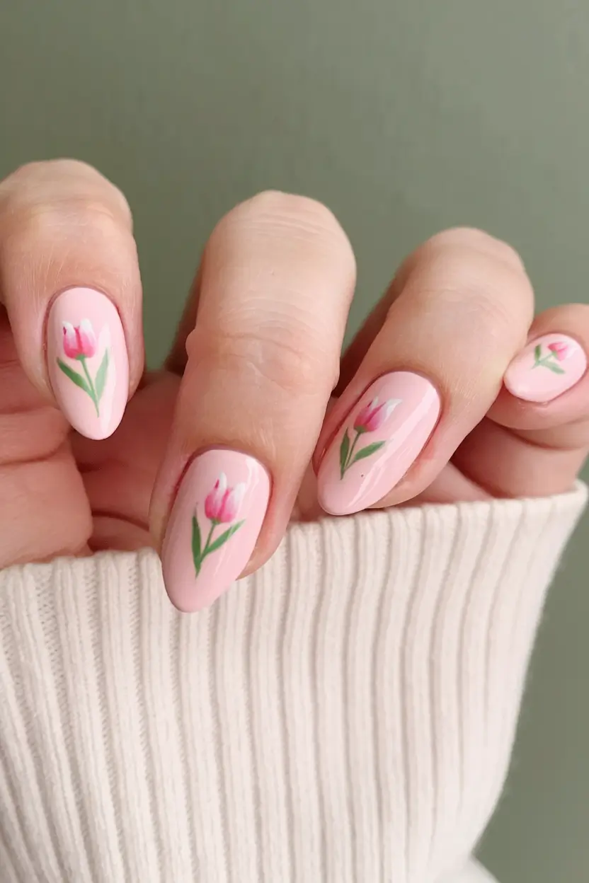 floral nail ideas to bloom in summer 2025 Tulip Garden Chic