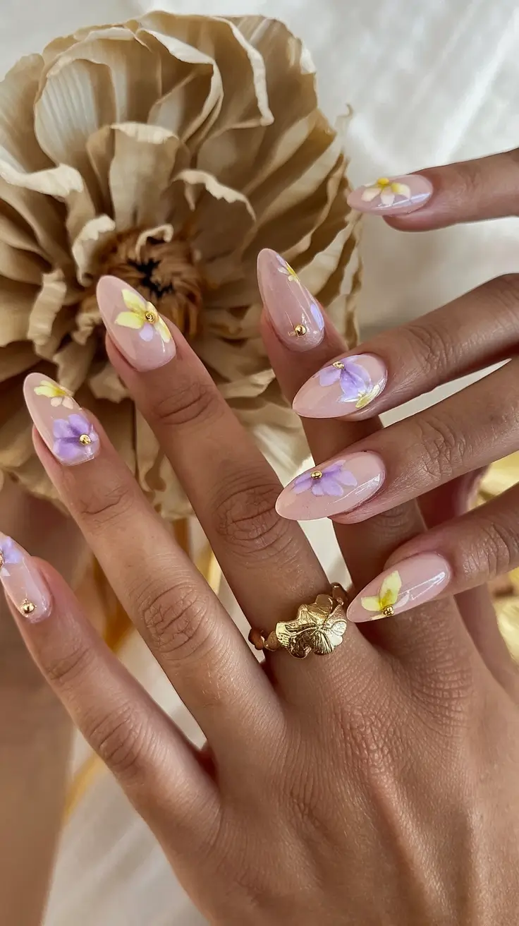 floral nail ideas to bloom in summer 2025 Pastel Breeze Petals