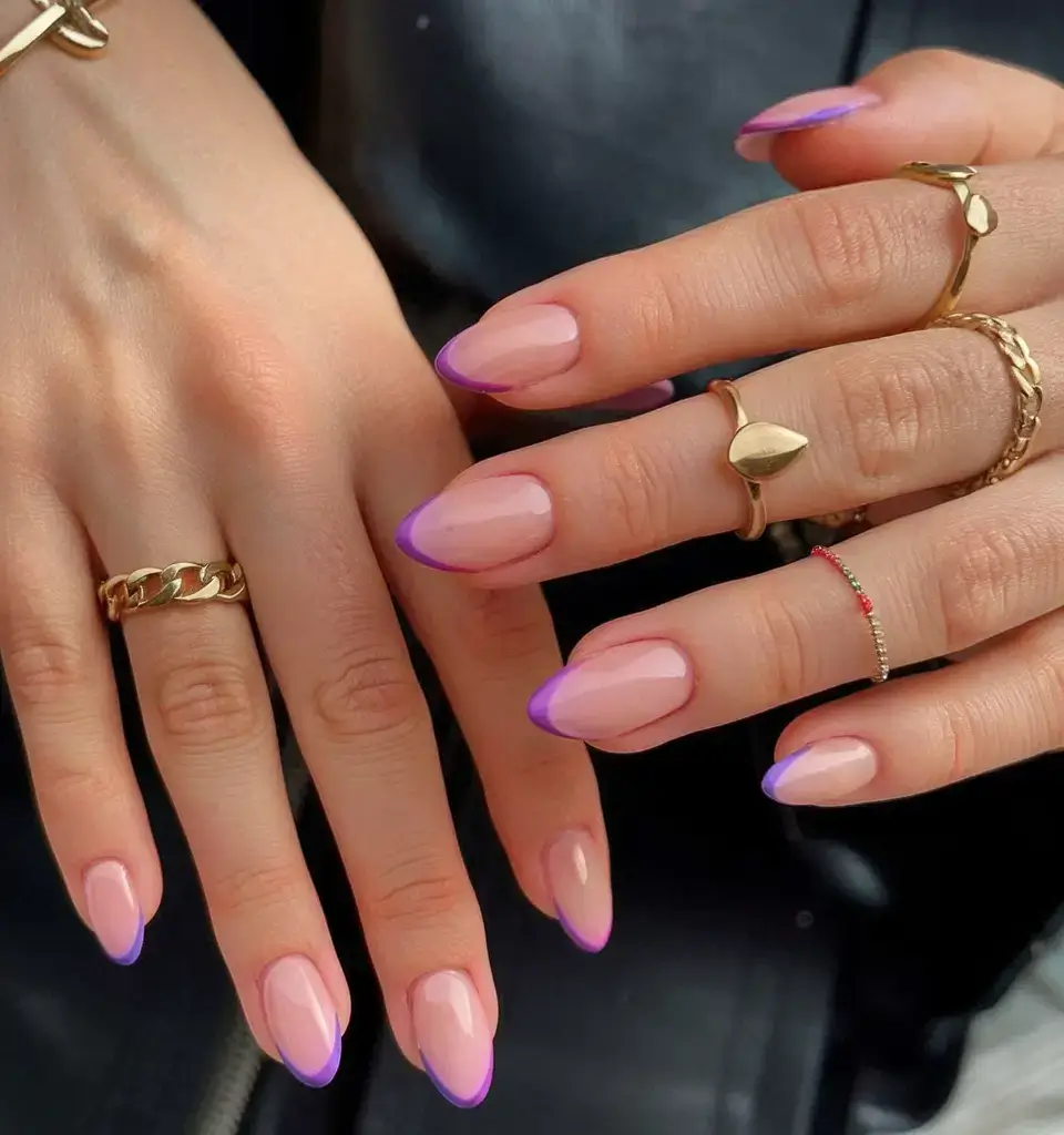 french tips for summer 2025 Lavender Haze Glow