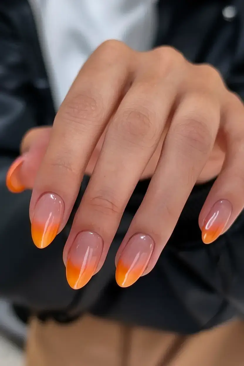 french tips for summer 2025 Neon Sunset Fade
