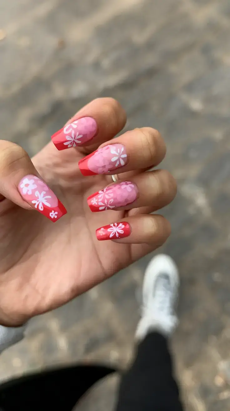 french tips for summer 2025 Playful Pinks and Cherry Blossoms