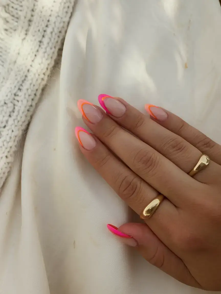 french tips for summer 2025 Electric Tropic Waves