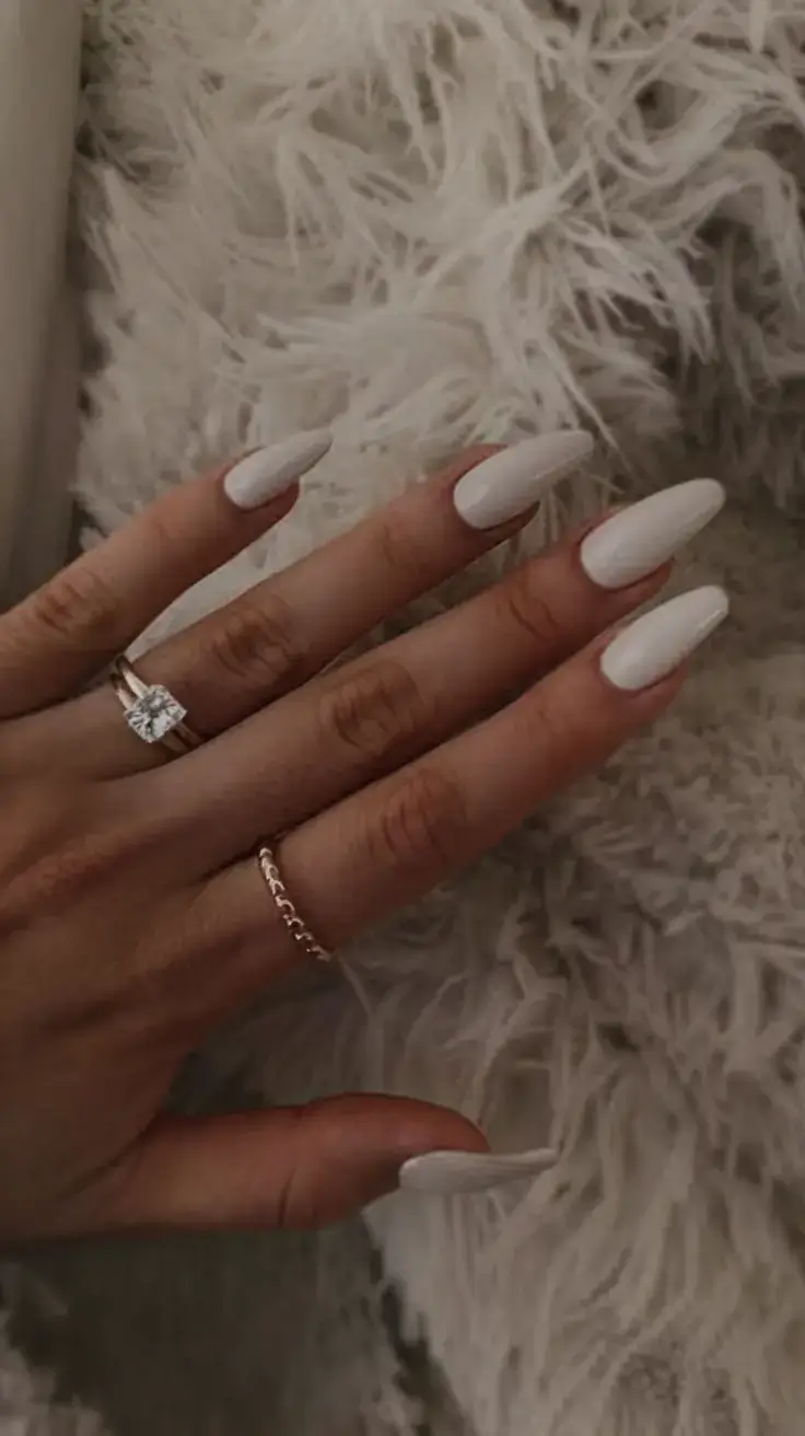 fresh white nail looks for summer 2025 Chic Minimalist Creamy White