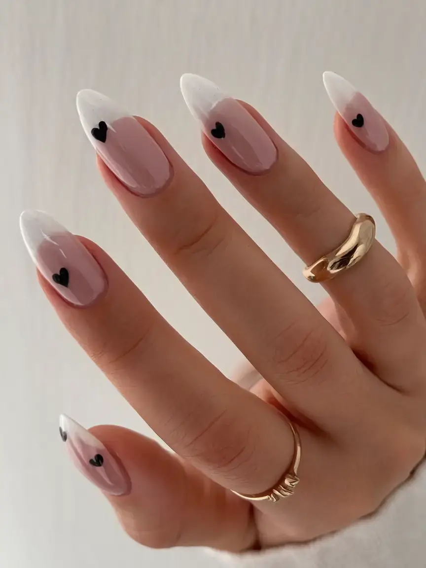 fresh white nail looks for summer 2025 French Hearts & Sweet Details
