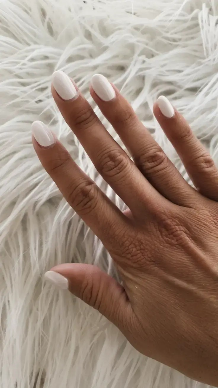 fresh white nail looks for summer 2025 Classic Cloud White Shorties