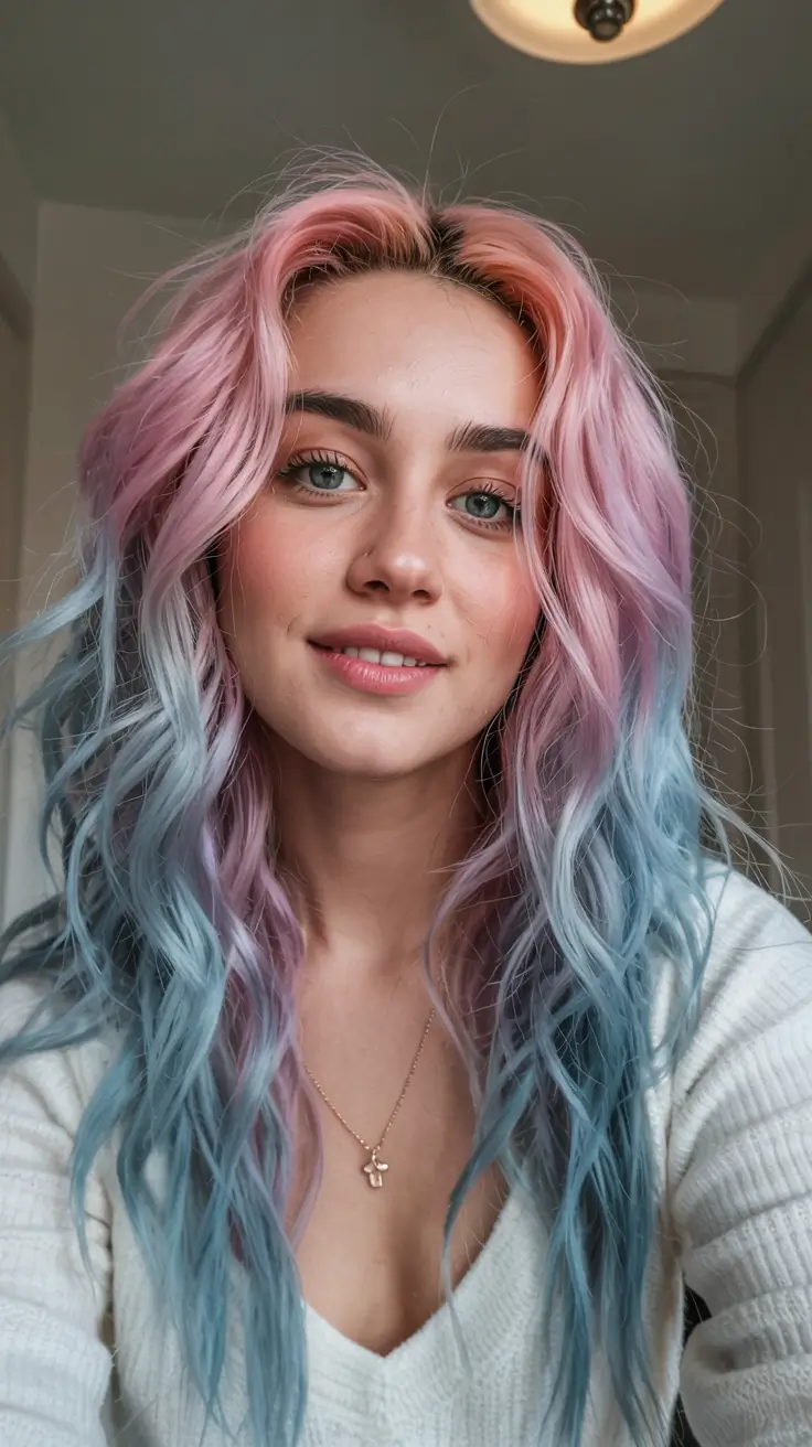 Fun fall hair colors 2025 Frosted Sunset Pastel