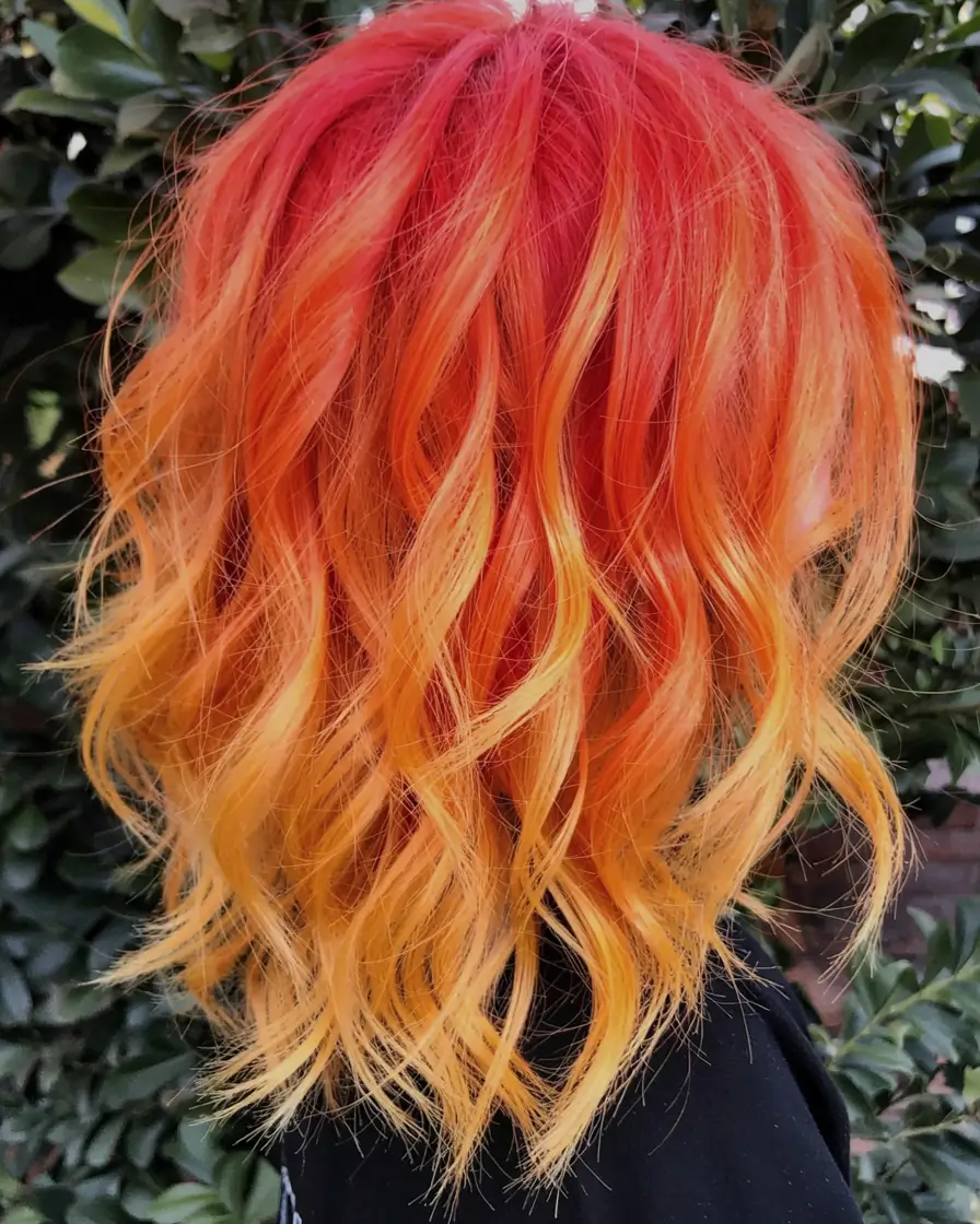 Fun fall hair colors 2025 Fiery Citrus Flame