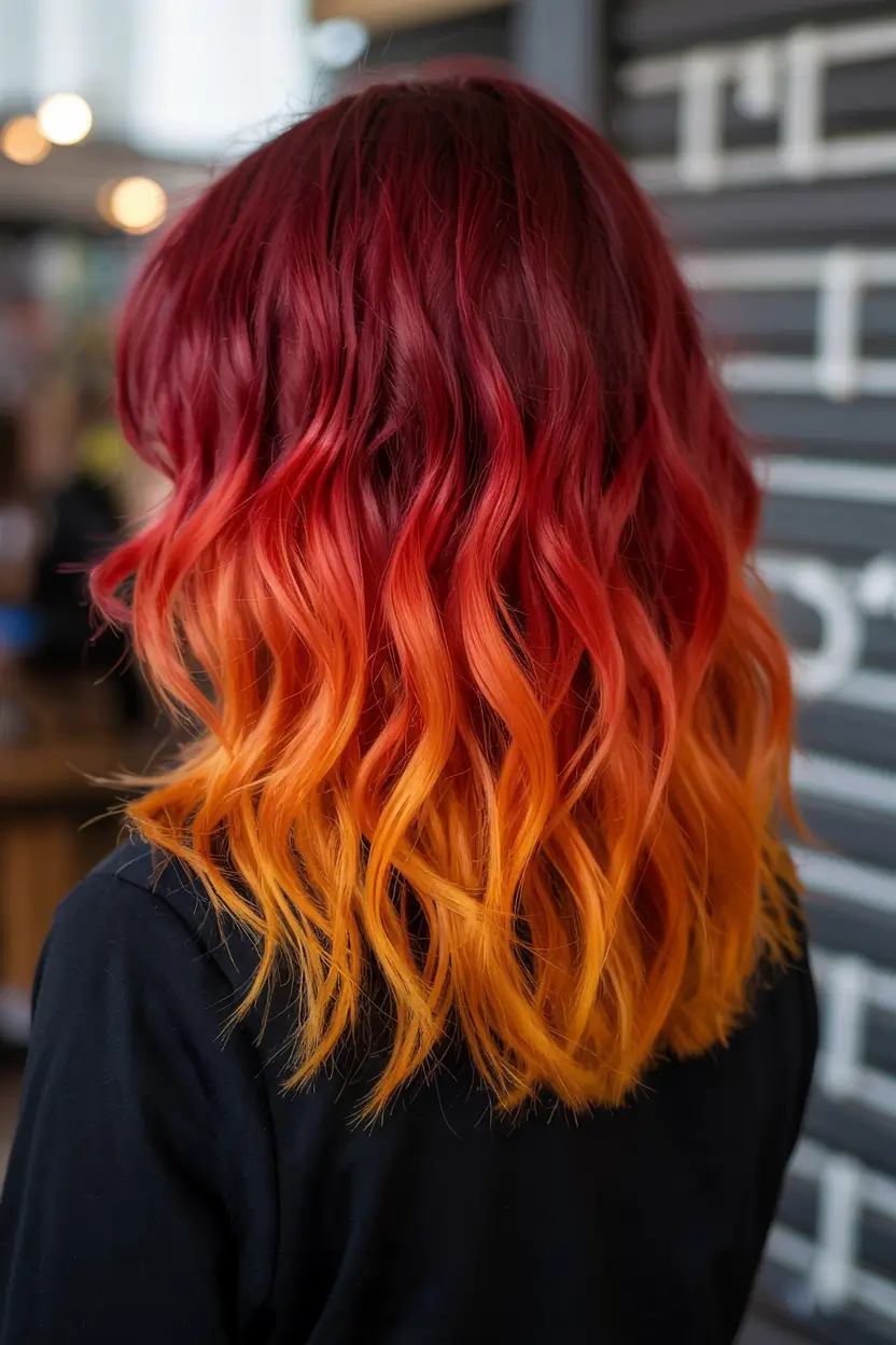 Fun fall hair colors 2025 Solar Ember Melt
