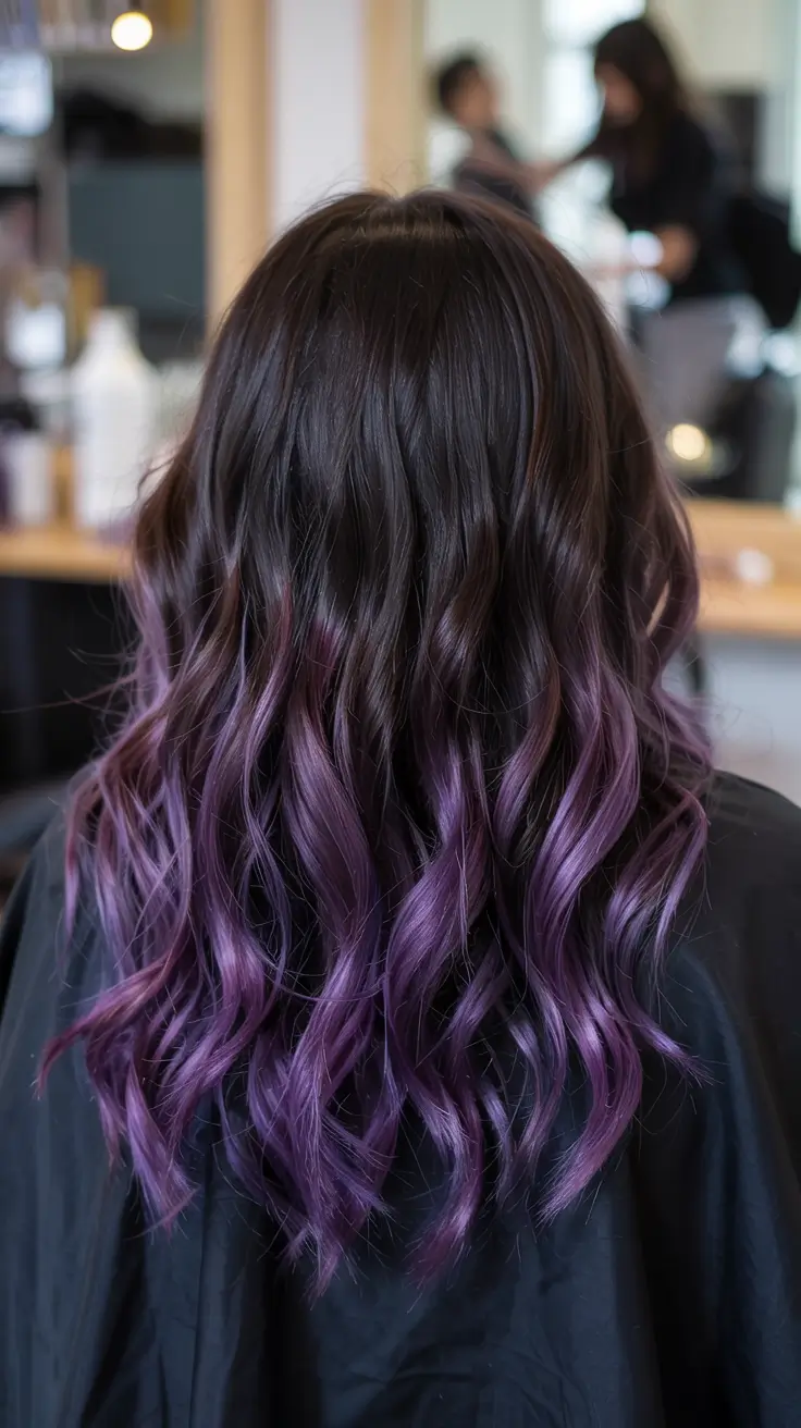 Fun fall hair colors 2025 Violet Noir Ombre