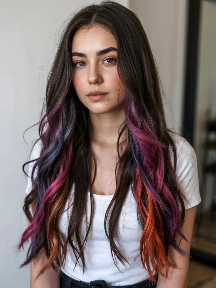 Fun fall hair colors 2025 Galaxy Tip Lights