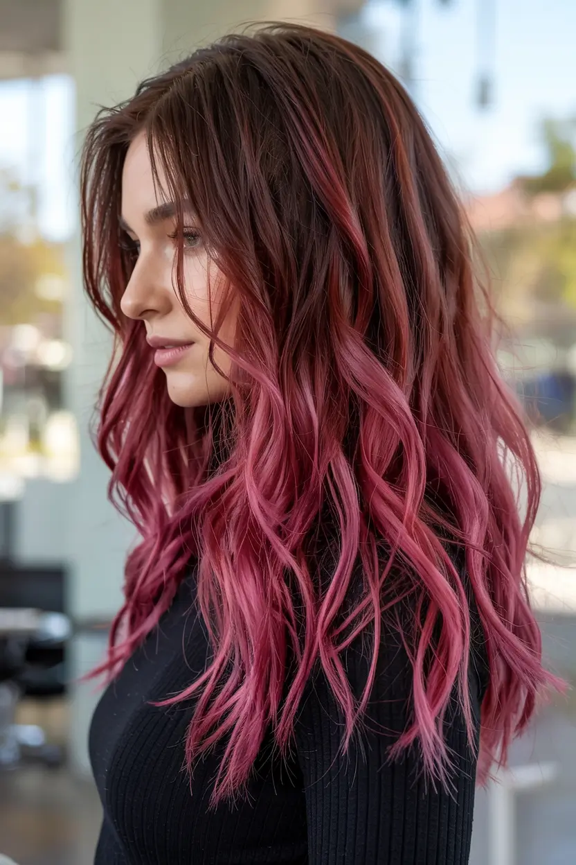 Fun fall hair colors 2025 Raspberry Depths with Dimensional Burgundy