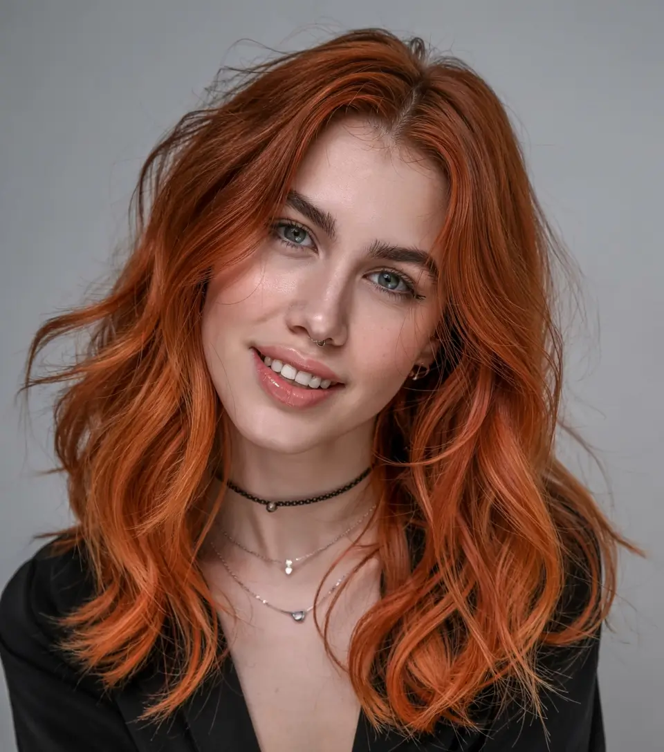 Fun fall hair colors 2025 Spiced Mandarin Curls