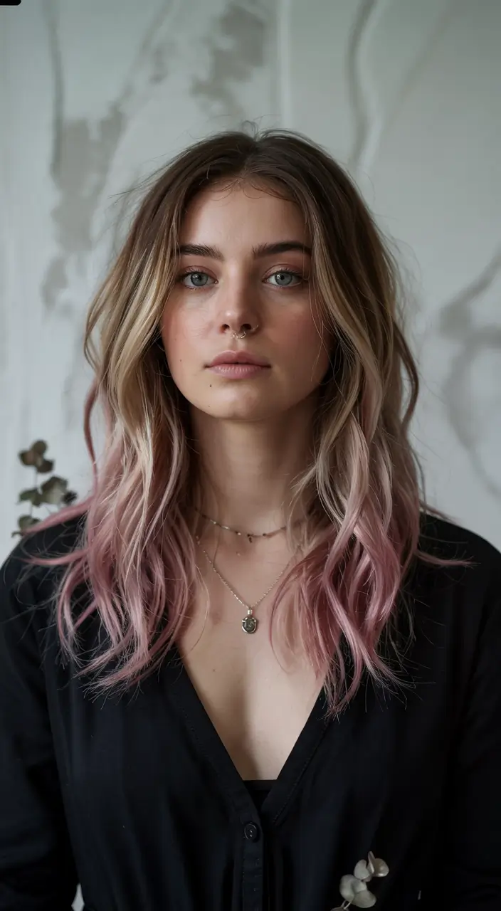 Fun fall hair colors 2025 Dusty Rosé Ends