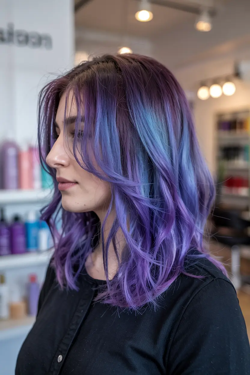 Fun fall hair colors 2025 Twilight Violet Fade