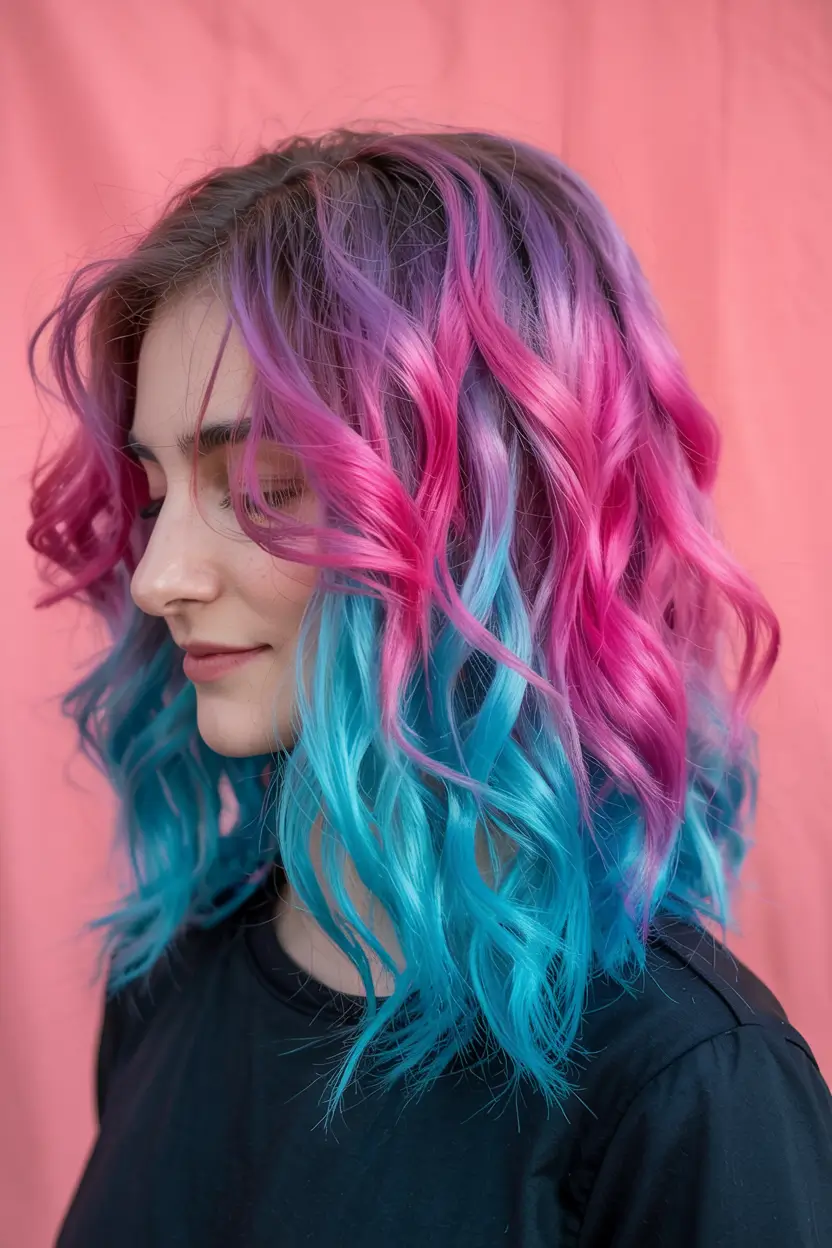 Fun fall hair colors 2025 Neon Freeze Pop