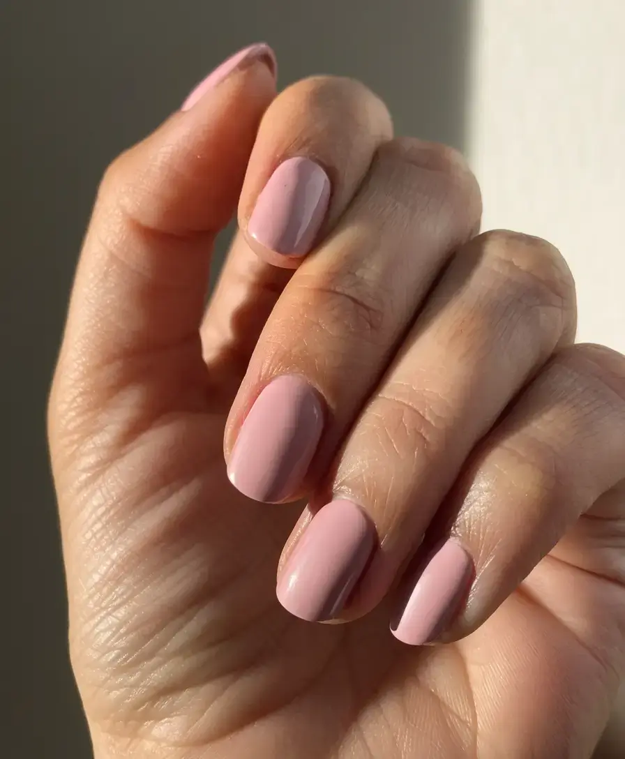 glossy gel nails for summer 2025 Classic Short Pink Elegance