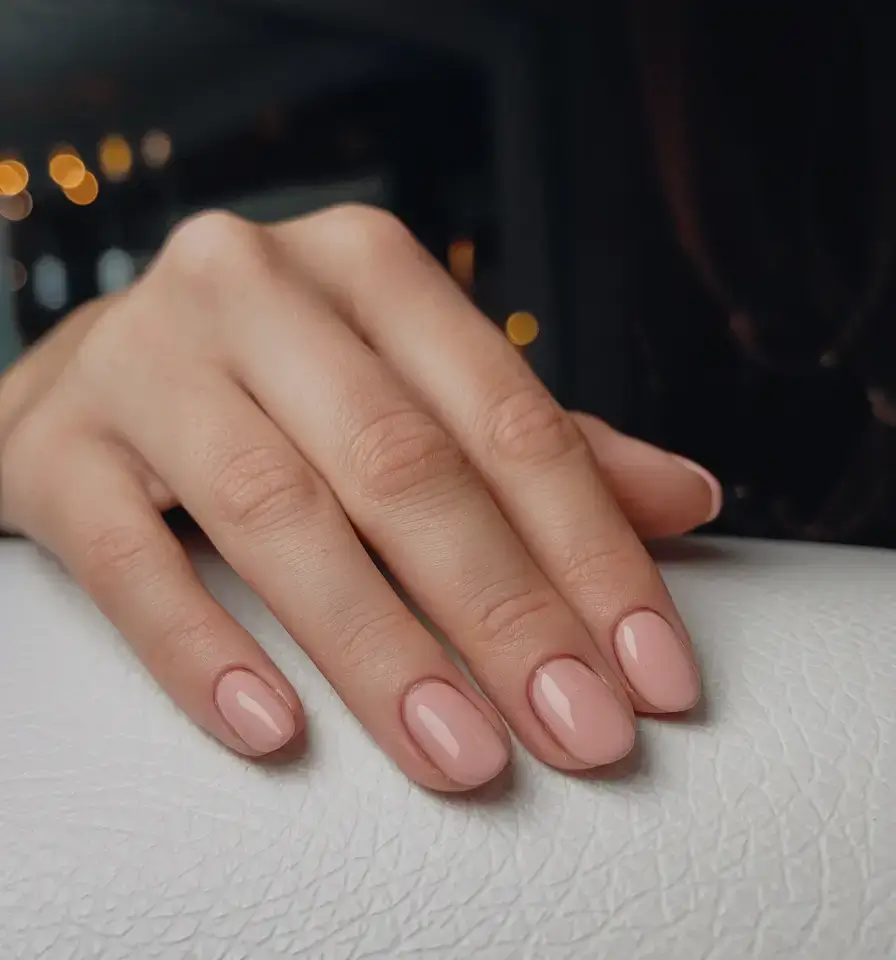 glossy gel nails for summer 2025 Neutral Nude with Ultra Shine