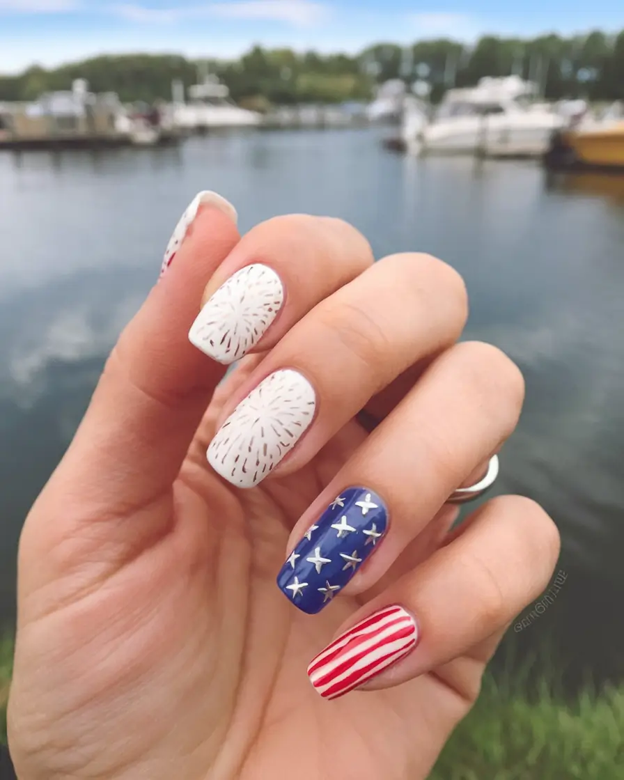 Inspired Nail Designs for July 4th 2025 Whimsical Fireworks & Stripes