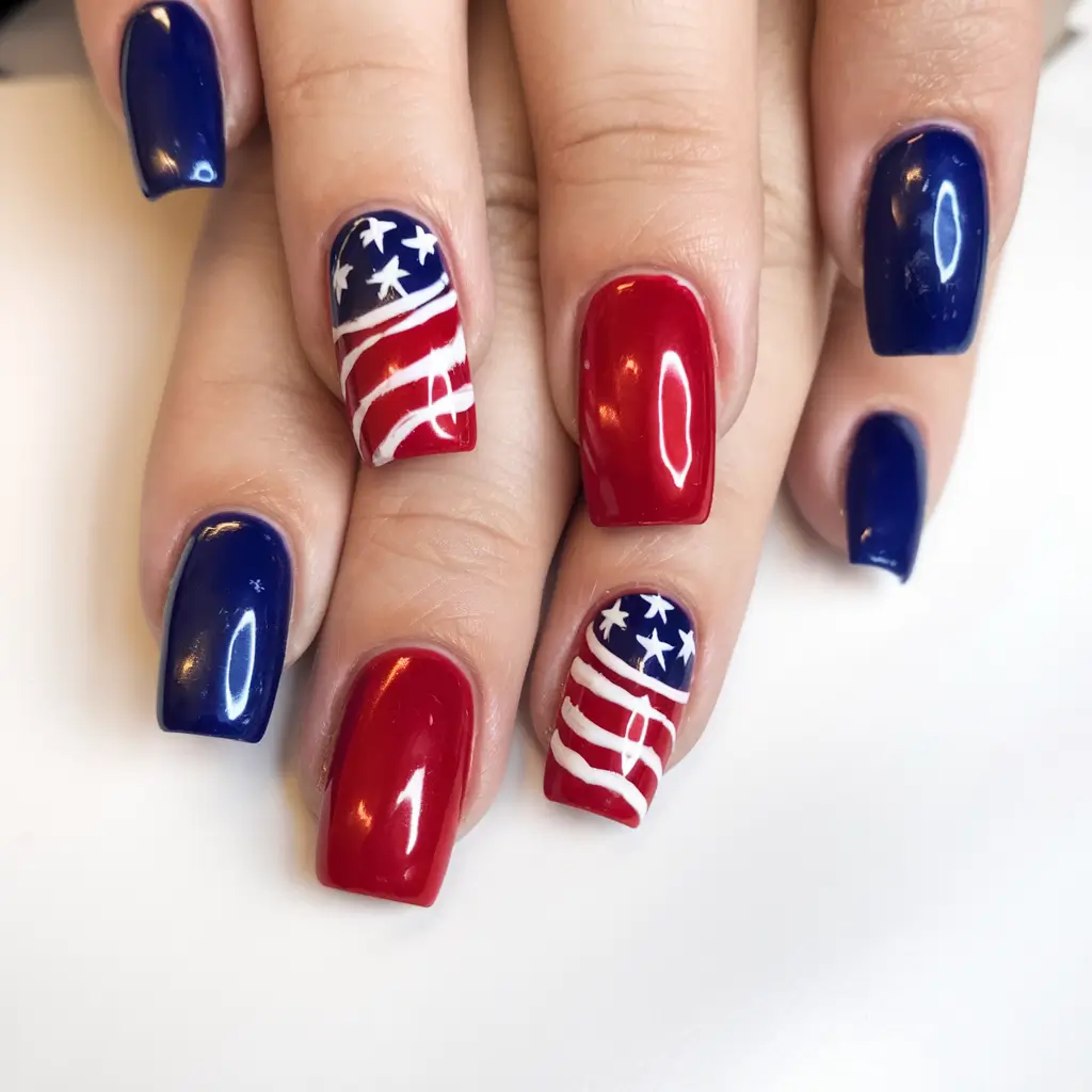 Inspired Nail Designs for July 4th 2025 Waving Flag Vibes