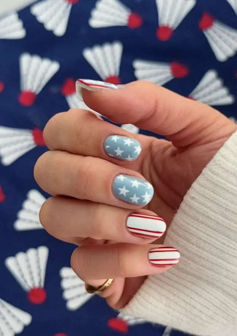 Inspired Nail Designs for July 4th 2025 Pastel Patriot