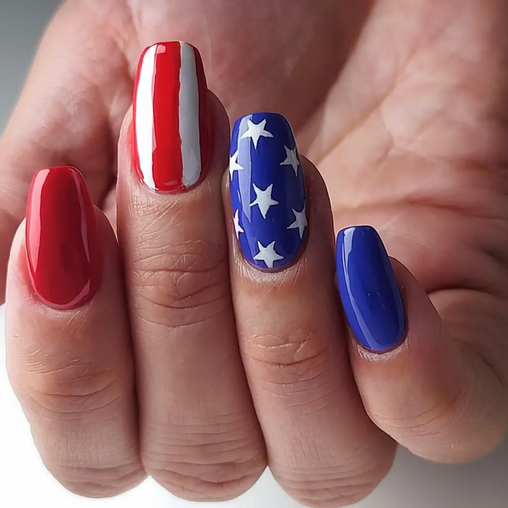 Inspired Nail Designs for July 4th 2025 Minimalist Americana
