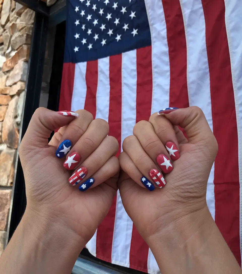 Inspired Nail Designs for July 4th 2025 Mixed Americana Patterns