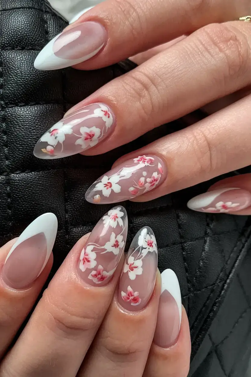 july 2025 nails you’ll want to copy Cherry Blossom Whisper
