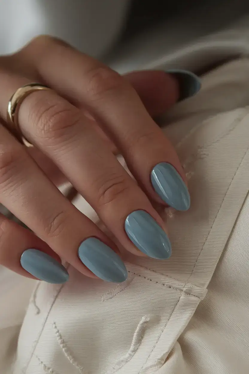july 2025 nails you’ll want to copy Serene Blue That Channels Coastal Calm